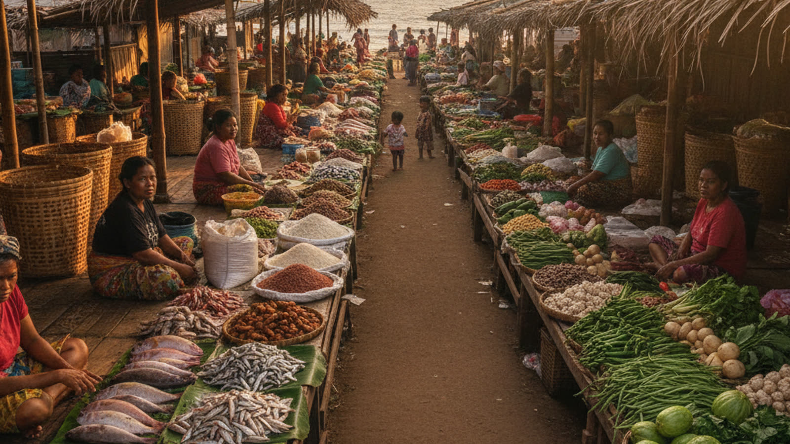 Suasana pasar tradisional di Manado, Sulawesi Utara